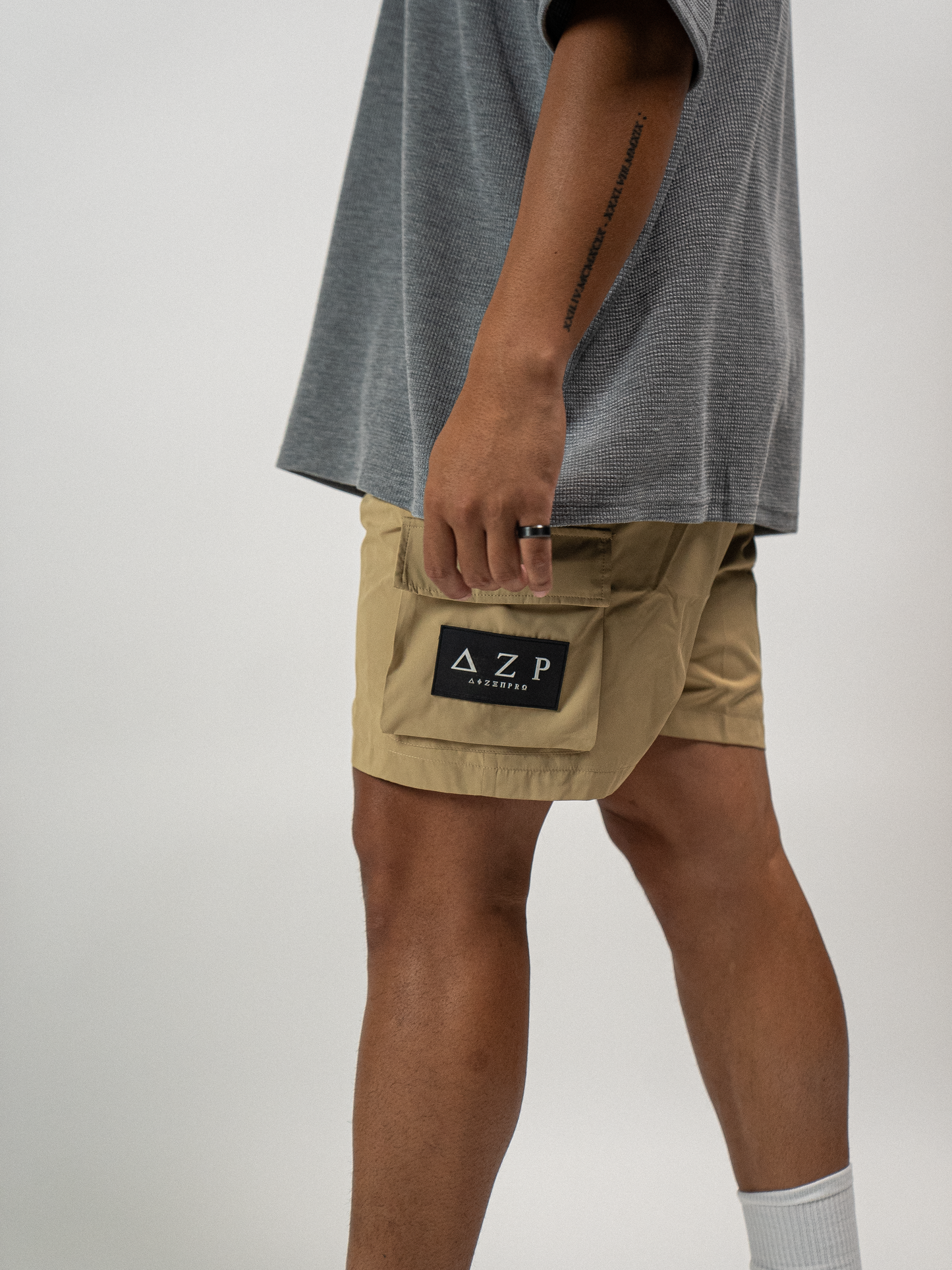 Beige Cargo Shorts